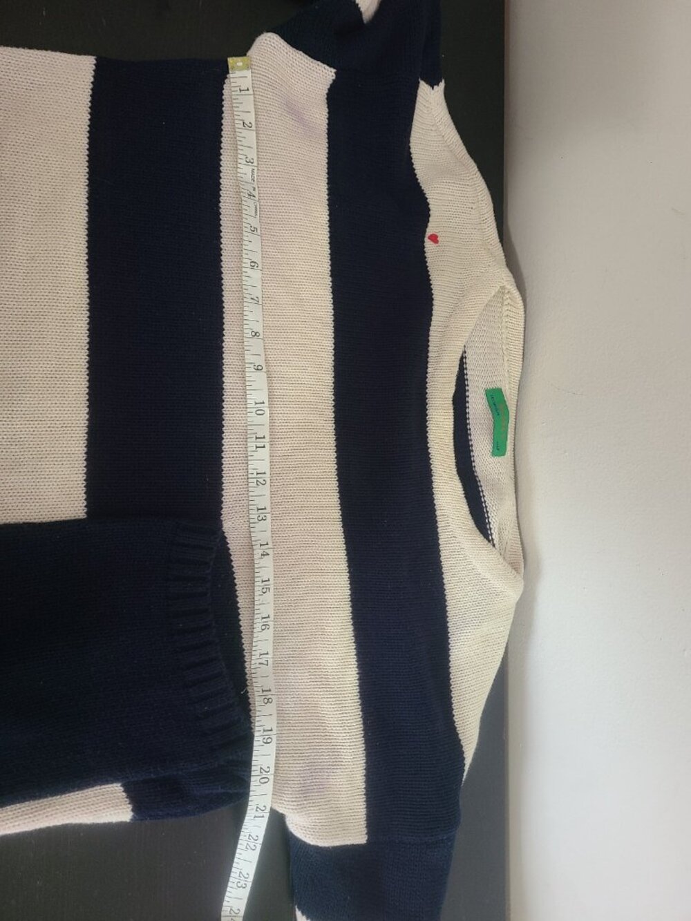 Clare V. Dorothee Sweater navy cream stripes knit size XS/S - Picture 5 of 10
